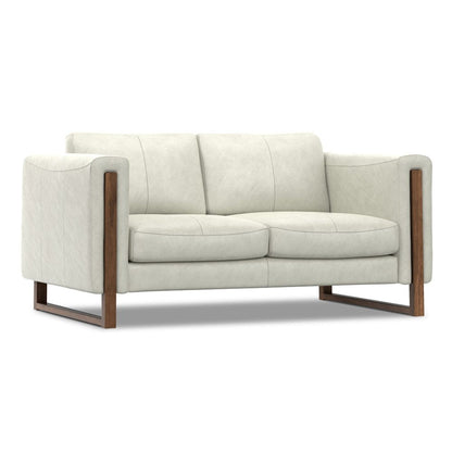 62" Gray Leather Sofa HomeRoots