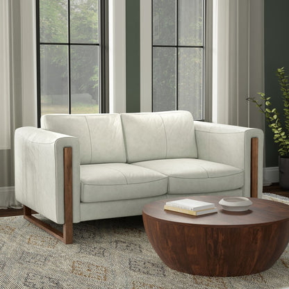 62" Gray Leather Sofa HomeRoots