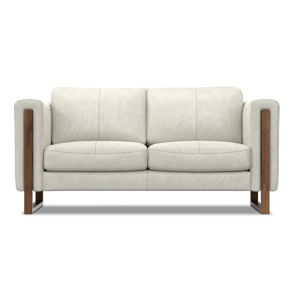 62" Gray Leather Sofa HomeRoots