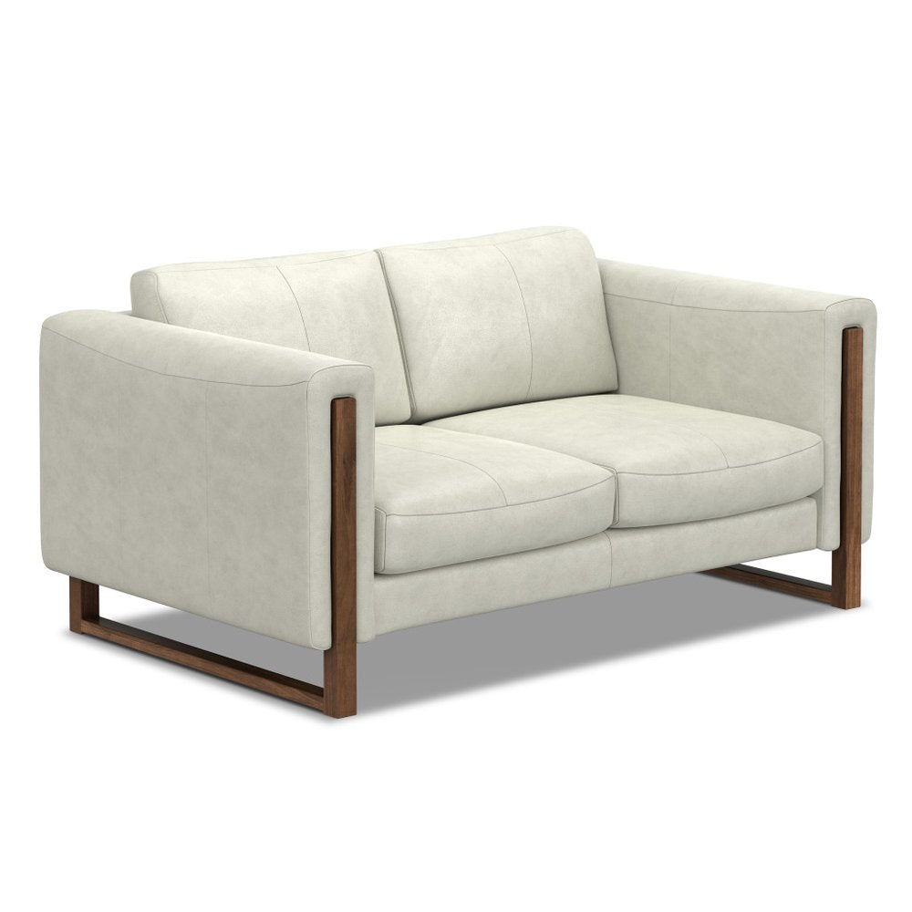 62" Gray Leather Sofa HomeRoots