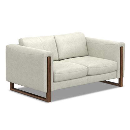62" Gray Leather Sofa HomeRoots