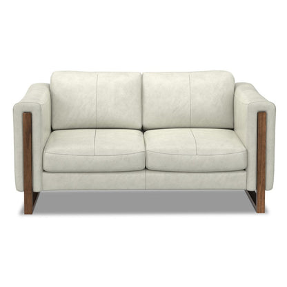 62" Gray Leather Sofa HomeRoots