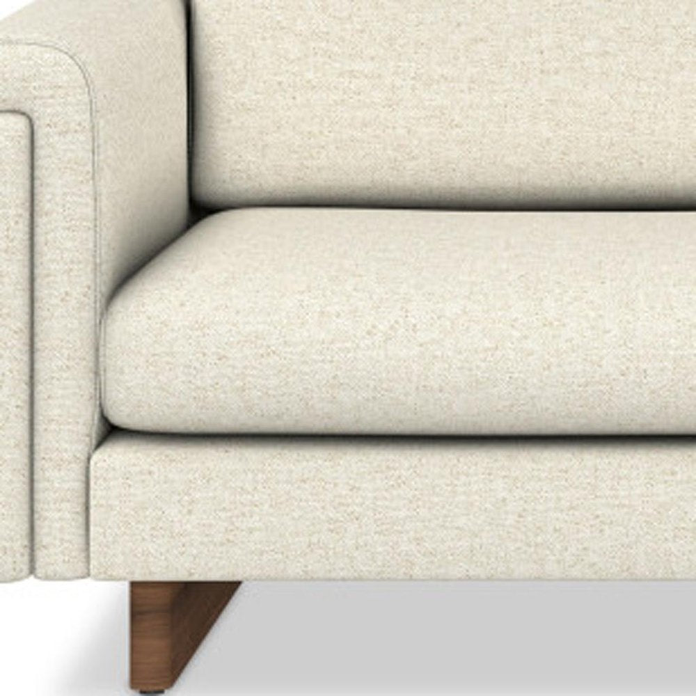84" Ivory Fabric Sofa With Walnut Legs HomeRoots