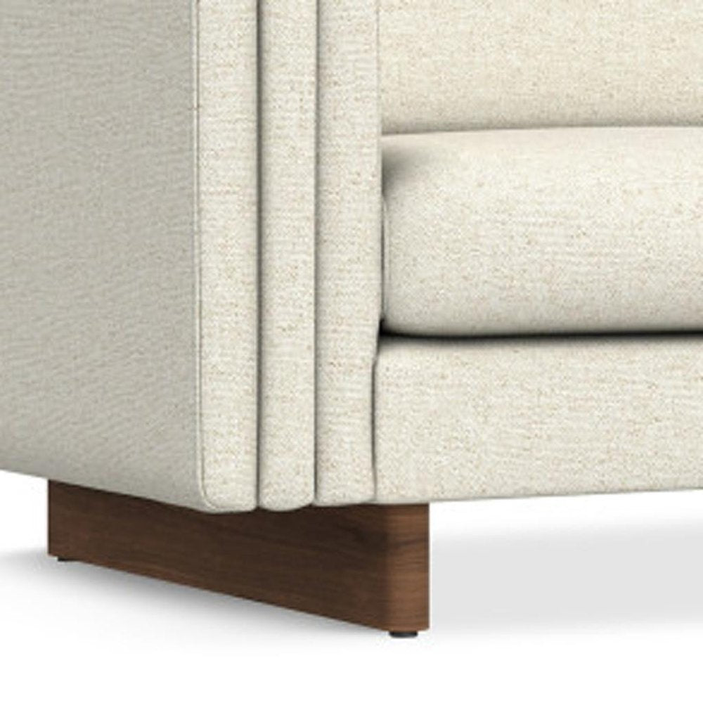 84" Ivory Fabric Sofa With Walnut Legs HomeRoots