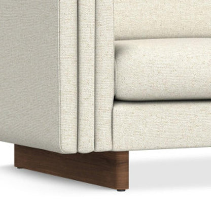 84" Ivory Fabric Sofa With Walnut Legs HomeRoots
