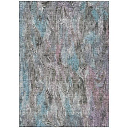 3' X 5' Taupe Teal Blue And Gray Abstract Washable Indoor Outdoor Area Rug HomeRoots
