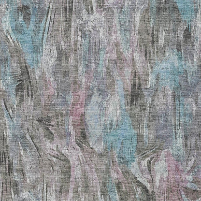 3' X 5' Taupe Teal Blue And Gray Abstract Washable Indoor Outdoor Area Rug HomeRoots