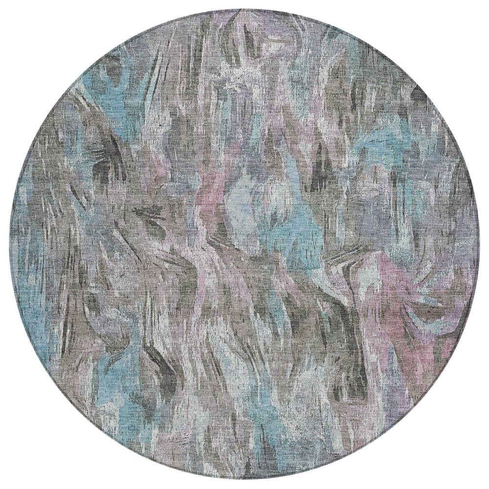 3' X 5' Taupe Teal Blue And Gray Abstract Washable Indoor Outdoor Area Rug — view 42