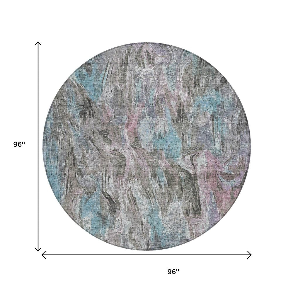3' X 5' Taupe Teal Blue And Gray Abstract Washable Indoor Outdoor Area Rug — view 40