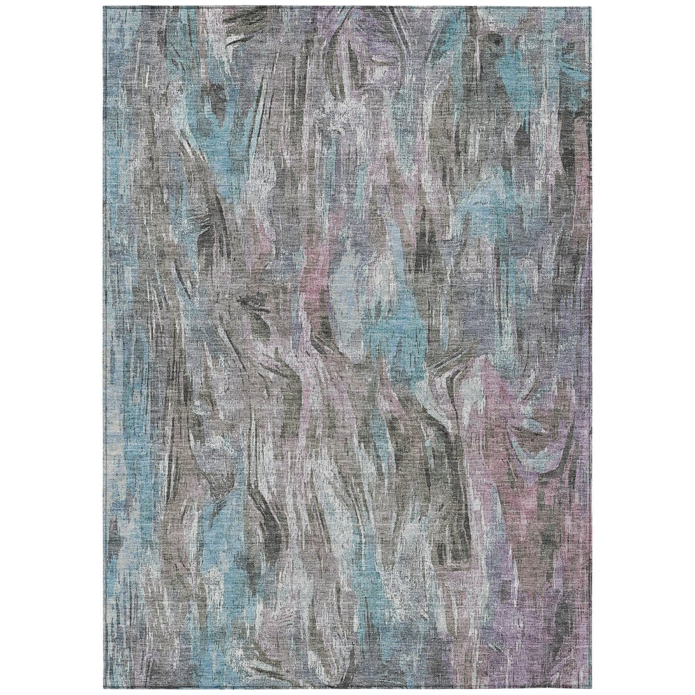 3' X 5' Taupe Teal Blue And Gray Abstract Washable Indoor Outdoor Area Rug — view 61