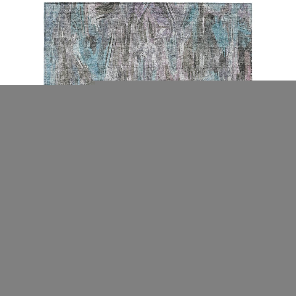3' X 5' Taupe Teal Blue And Gray Abstract Washable Indoor Outdoor Area Rug HomeRoots
