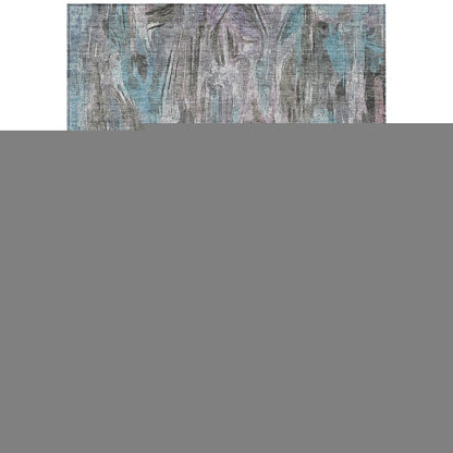 3' X 5' Taupe Teal Blue And Gray Abstract Washable Indoor Outdoor Area Rug HomeRoots