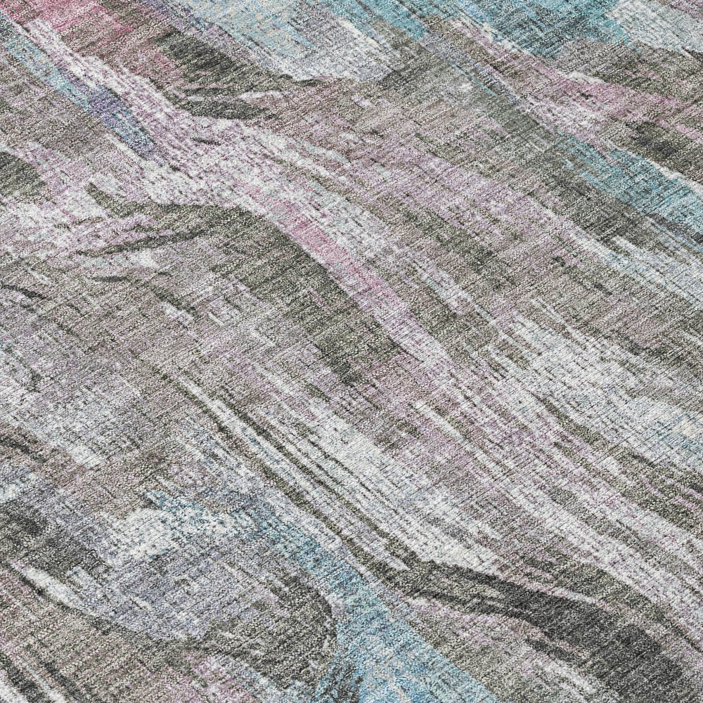 3' X 5' Taupe Teal Blue And Gray Abstract Washable Indoor Outdoor Area Rug — view 60