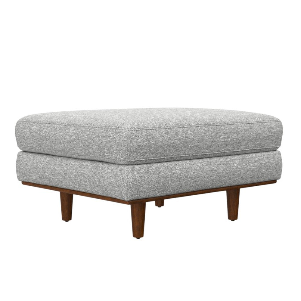 33" Gray And Brown Polyester Blend Cocktail Ottoman HomeRoots