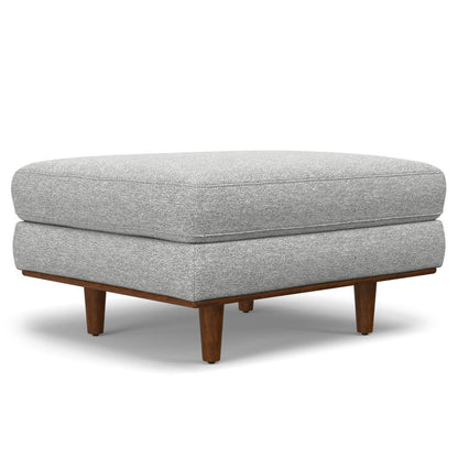 33" Gray And Brown Polyester Blend Cocktail Ottoman HomeRoots