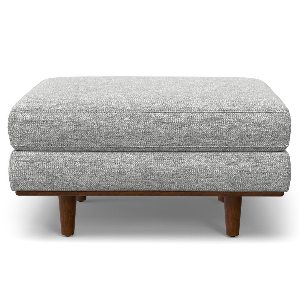 33" Gray And Brown Polyester Blend Cocktail Ottoman — view 2