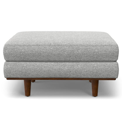 33" Gray And Brown Polyester Blend Cocktail Ottoman