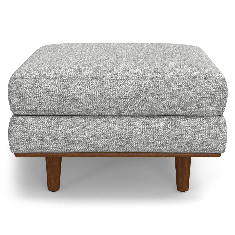 33" Gray And Brown Polyester Blend Cocktail Ottoman — view 3