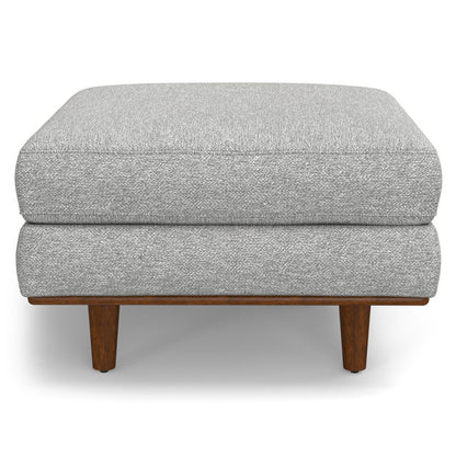 33" Gray And Brown Polyester Blend Cocktail Ottoman HomeRoots