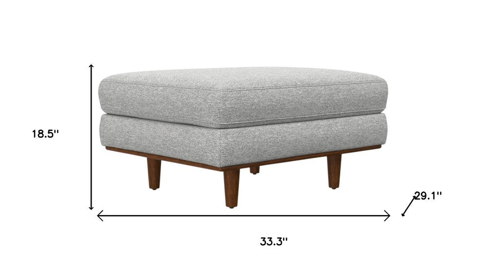 33" Gray And Brown Polyester Blend Cocktail Ottoman HomeRoots