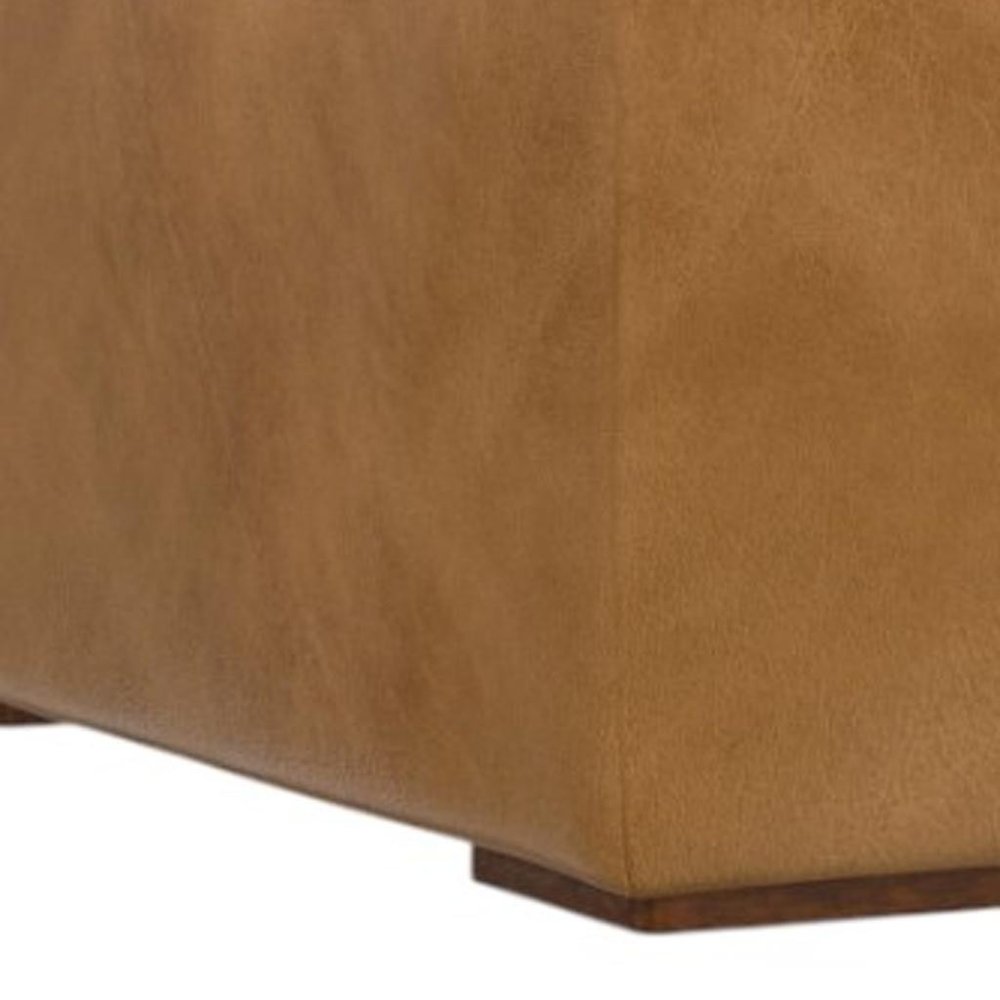 34" Brown Leather Cocktail Ottoman — view 9