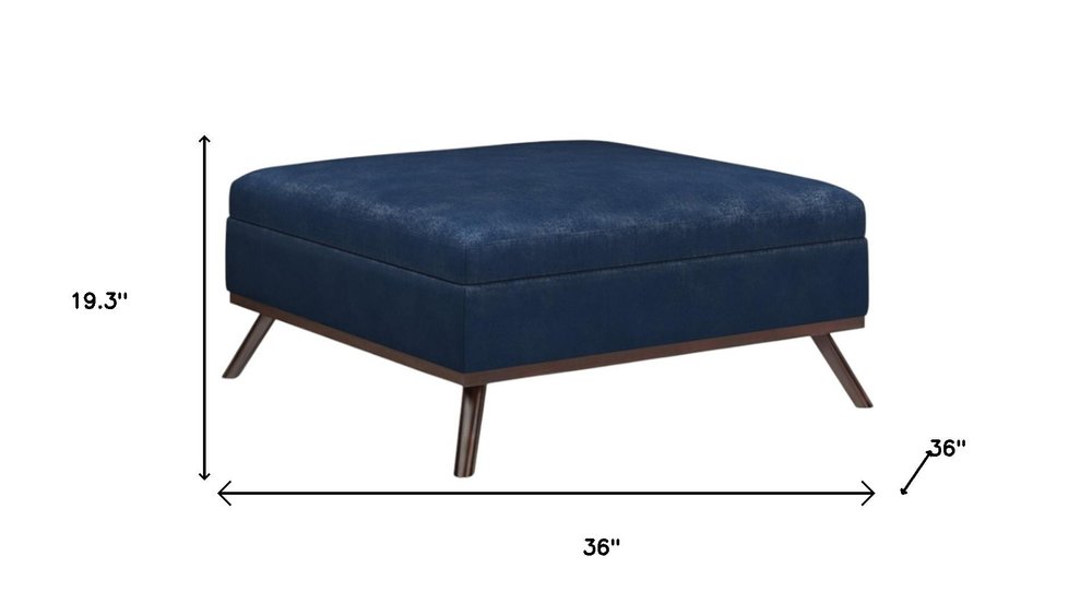 36" Brown Faux Leather Ottoman With Storage HomeRoots