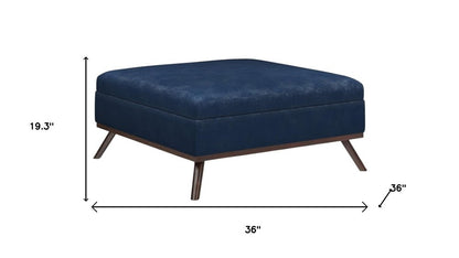36" Brown Faux Leather Ottoman With Storage HomeRoots