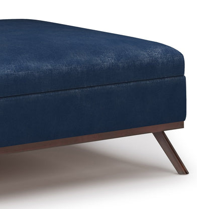 36" Brown Faux Leather Ottoman With Storage HomeRoots