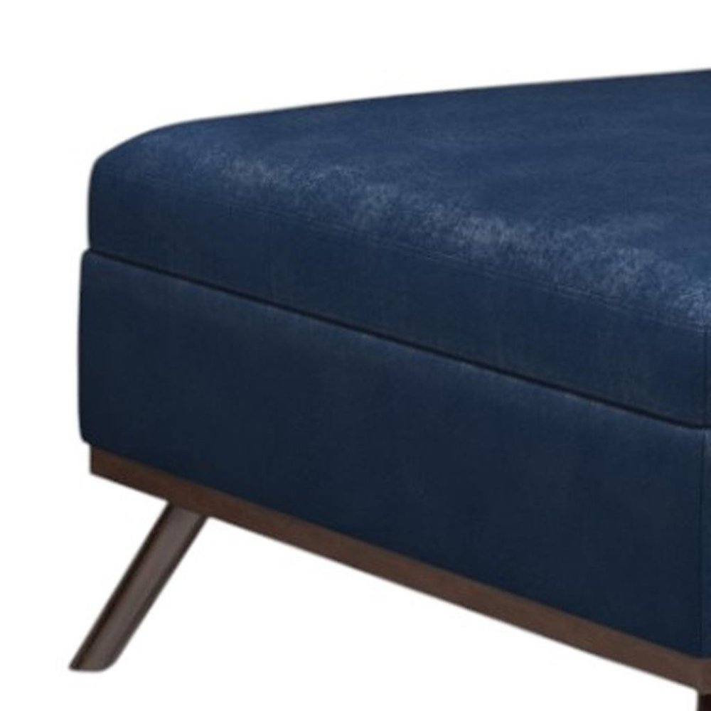 36" Brown Faux Leather Ottoman With Storage HomeRoots