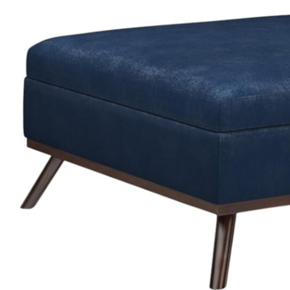36" Brown Faux Leather Ottoman With Storage — view 8