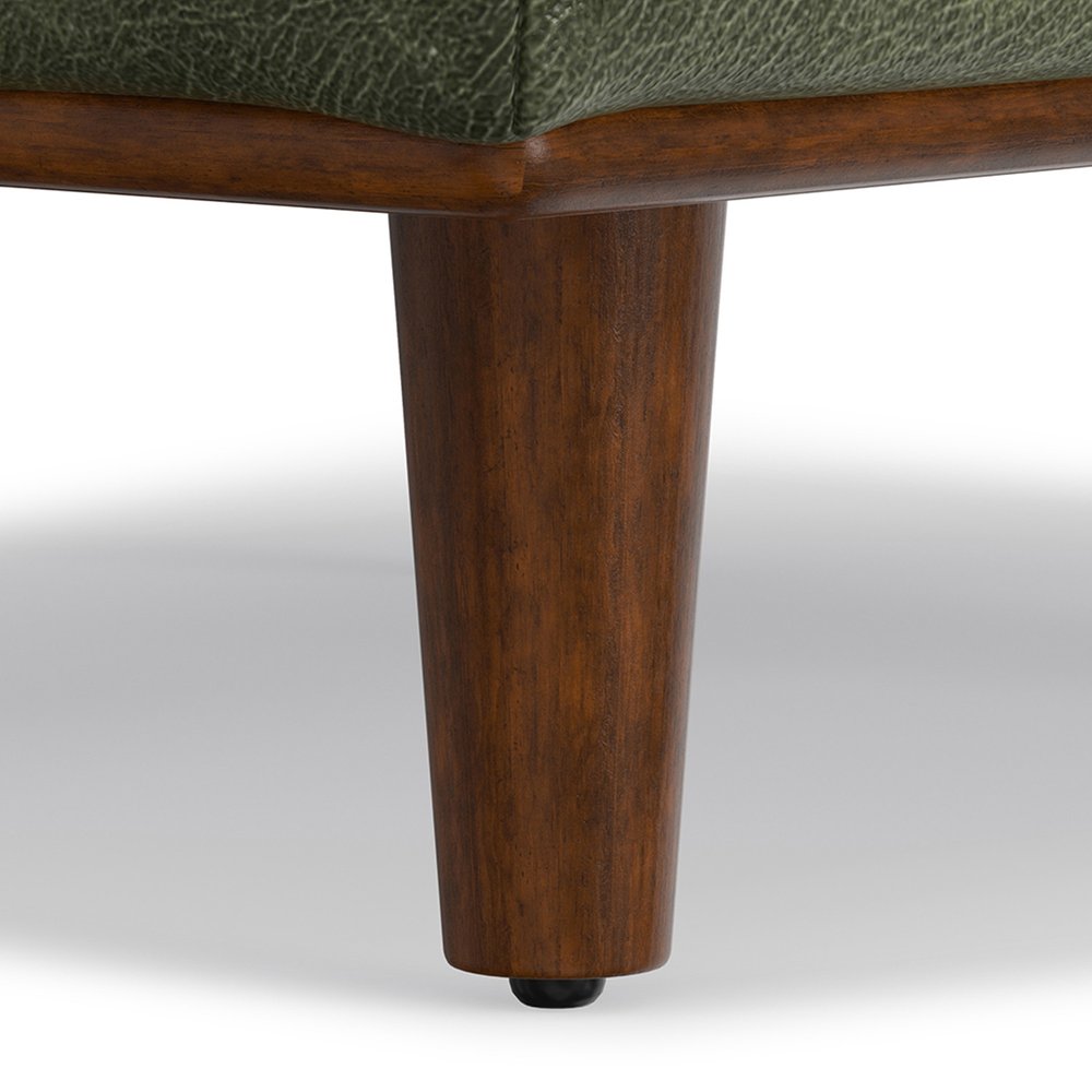 49" Black And Brown Genuine Leather Cocktail Ottoman — view 3