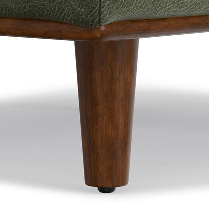49" Black And Brown Genuine Leather Cocktail Ottoman HomeRoots