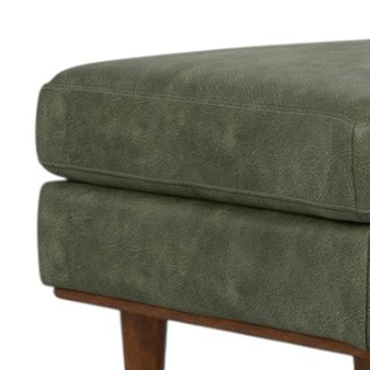 49" Black And Brown Genuine Leather Cocktail Ottoman