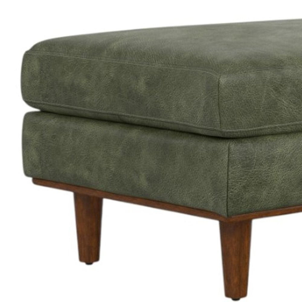 49" Black And Brown Genuine Leather Cocktail Ottoman — view 9
