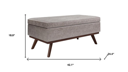 42" Black And Brown Faux Leather Ottoman With Storage HomeRoots