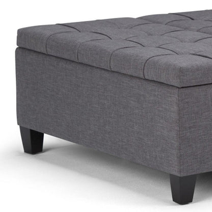 36" Fawn And Espresso Upholstery Tufted Ottoman With Storage HomeRoots