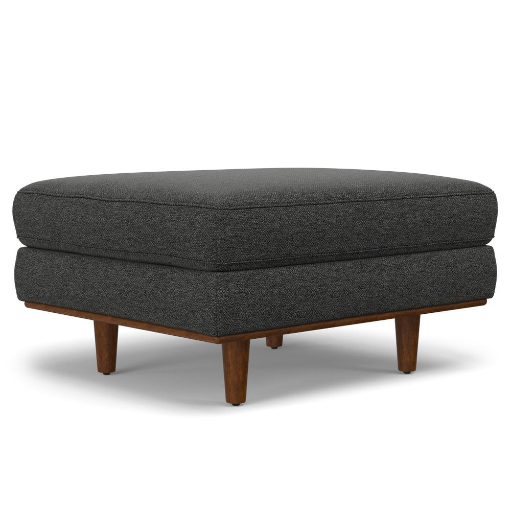 33" Gray And Brown Polyester Blend Cocktail Ottoman HomeRoots