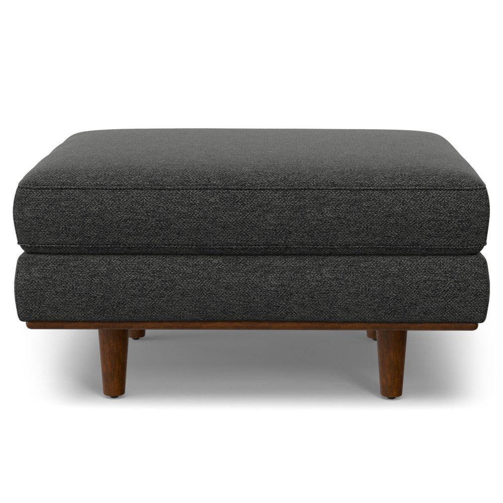 33" Gray And Brown Polyester Blend Cocktail Ottoman — view 11