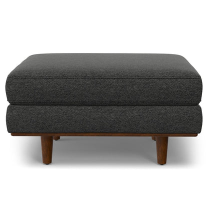 33" Gray And Brown Polyester Blend Cocktail Ottoman