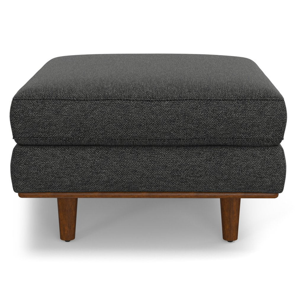 33" Gray And Brown Polyester Blend Cocktail Ottoman HomeRoots