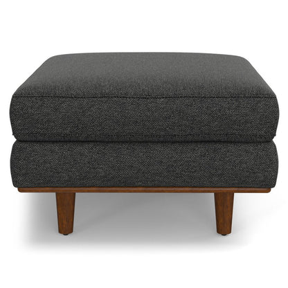 33" Gray And Brown Polyester Blend Cocktail Ottoman HomeRoots