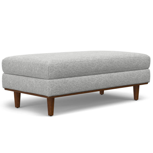 49" Gray And Brown Polyester Blend Cocktail Ottoman