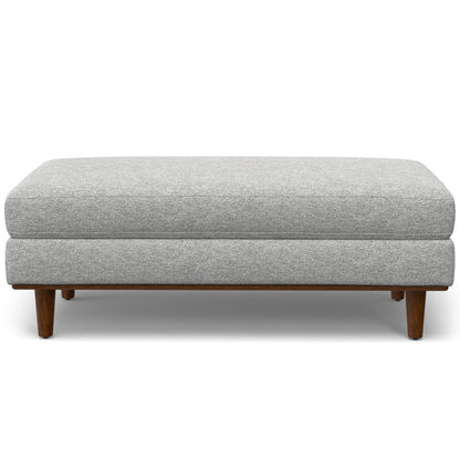 49" Gray And Brown Polyester Blend Cocktail Ottoman
