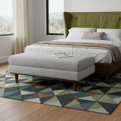 49" Gray And Brown Polyester Blend Cocktail Ottoman HomeRoots