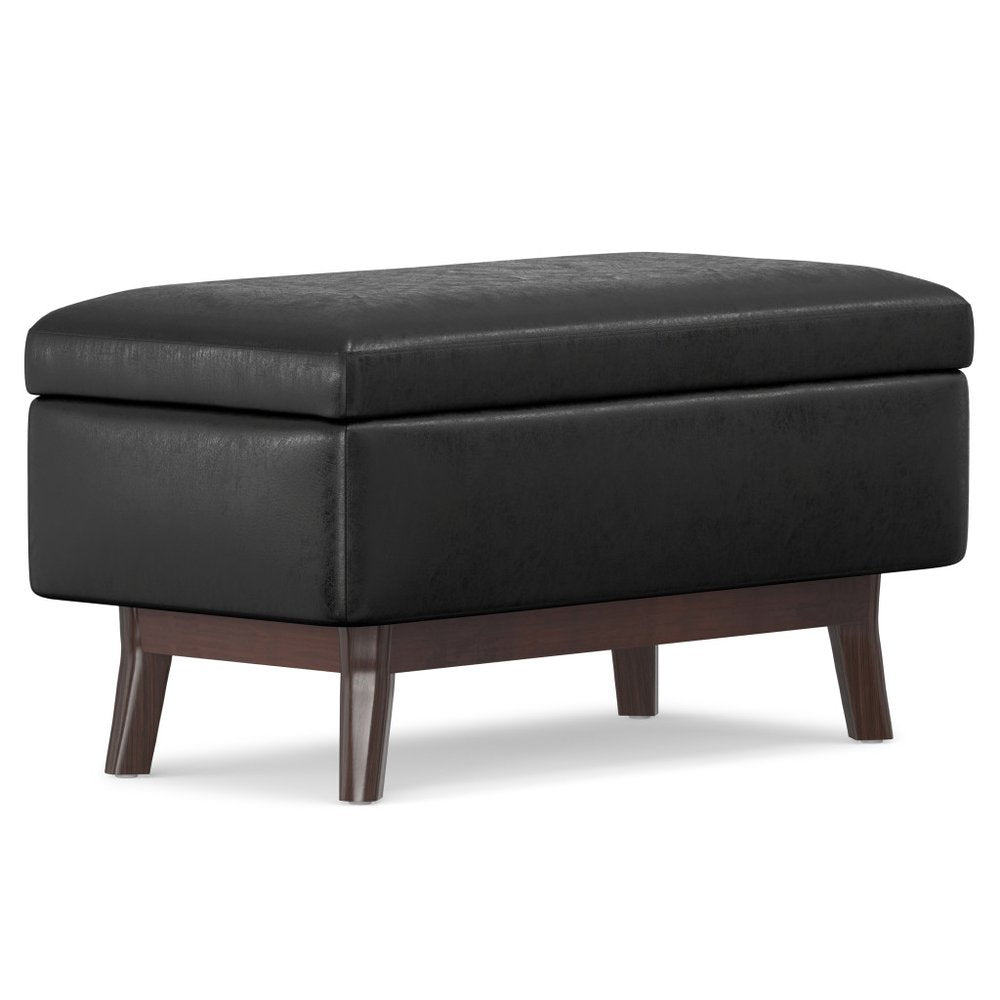 36" Brown Faux Leather Ottoman With Storage — view 13