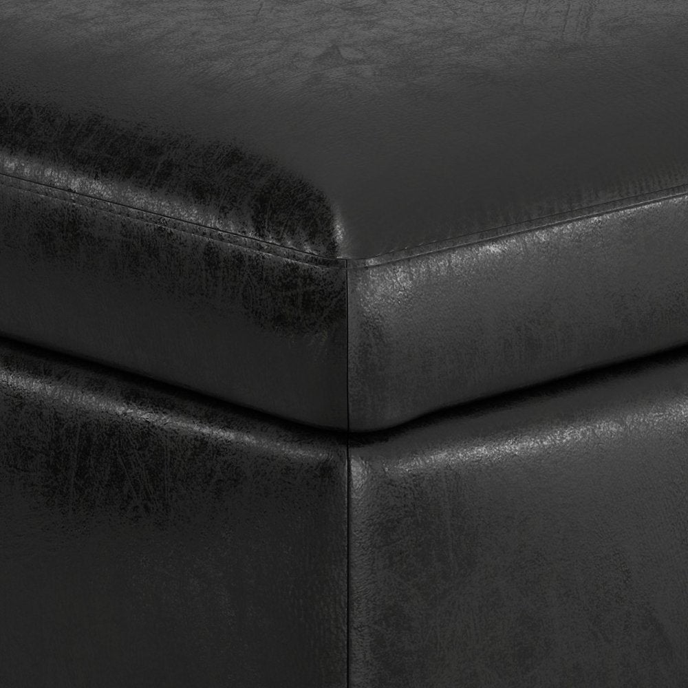 36" Brown Faux Leather Ottoman With Storage — view 14