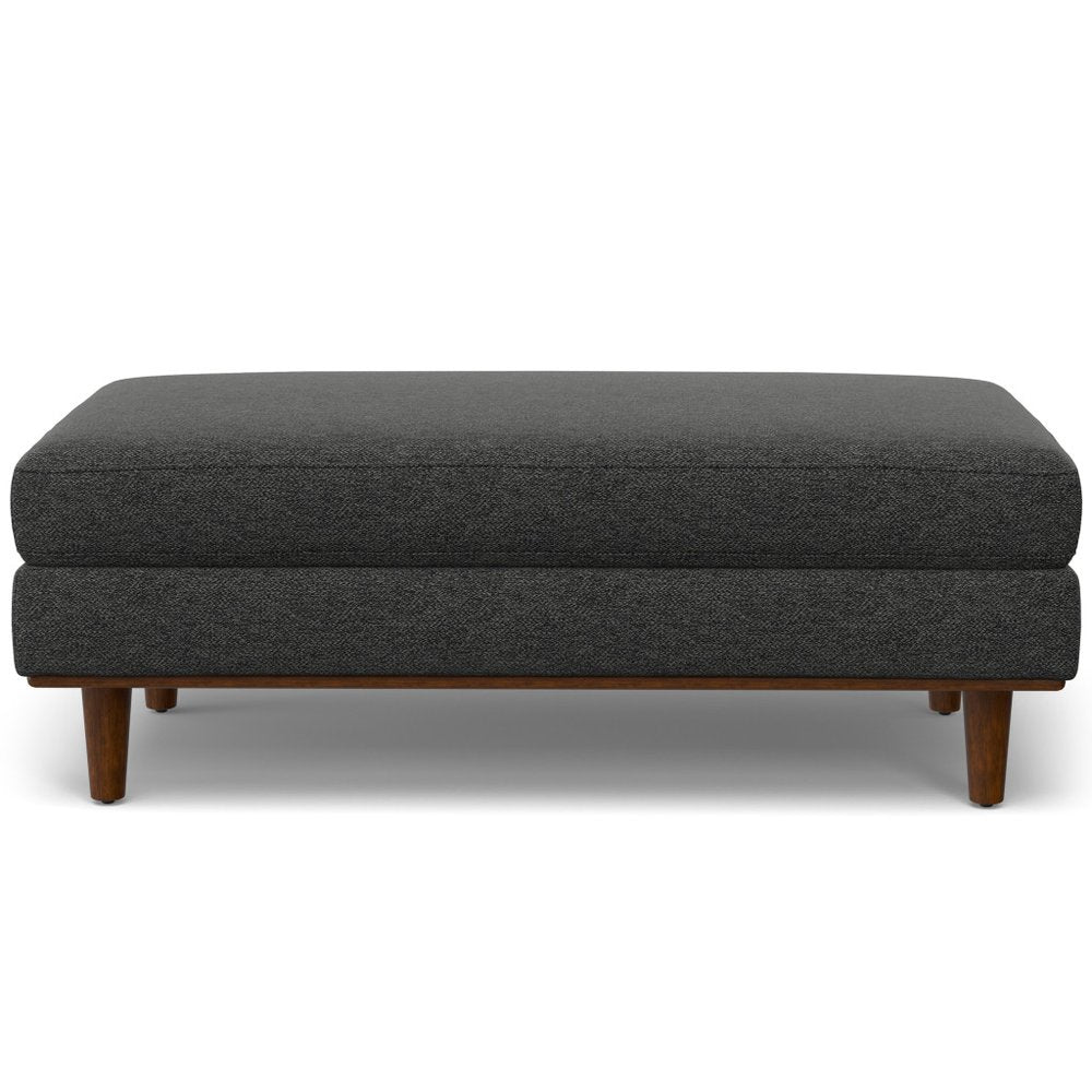 49" Gray And Brown Polyester Blend Cocktail Ottoman