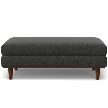 49" Gray And Brown Polyester Blend Cocktail Ottoman