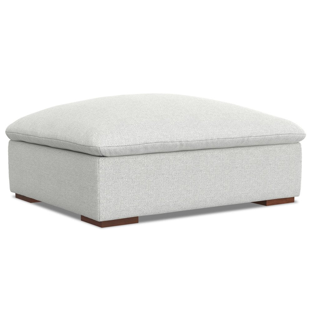 44" Gray and Brown Fabric Cocktail Ottoman — view 1