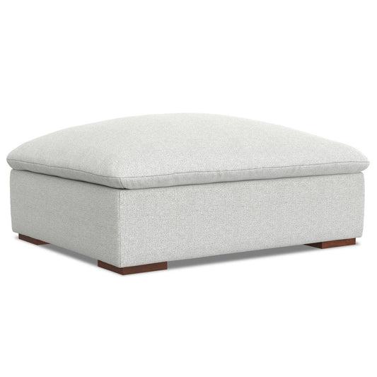 44" Gray and Brown Fabric Cocktail Ottoman